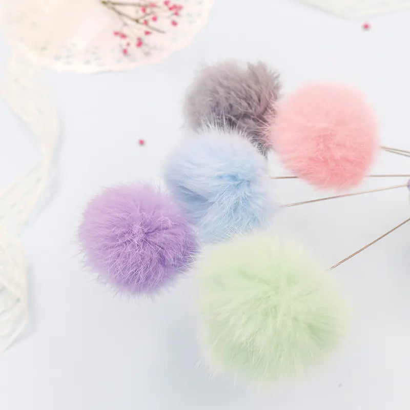 Colorful Pom Pom Cat Teaser Wand with Bell